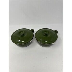 Vintage Hall #645 Dark Green Dish with Lid